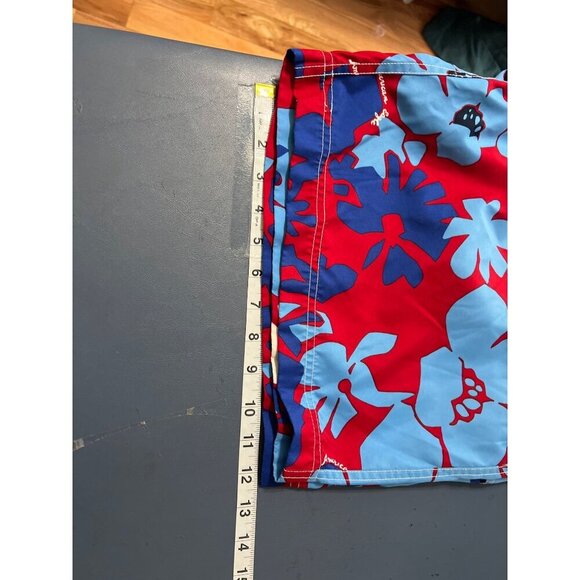 American Eagle Outfitters Mens Red & Blue Floral Swim Trunks Size 36 Polyester D - Picture 6 of 12